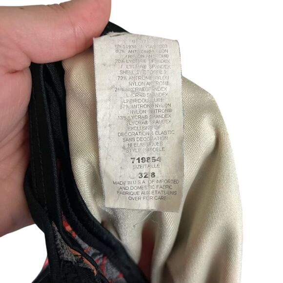 Speedo One Piece Swimsuit Style 719854 Black Orange Size 32/8 - Picture 7 of 7